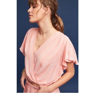 NWT Nell Wrap Top / Pink Crop Blouse
